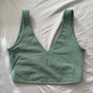 Gymshark Green Ribbed Lounge Sports Bra